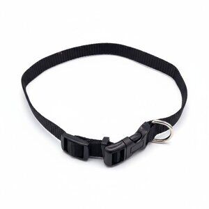 Adjustable Black Nylon Dog Collar With Quick-Release Buckle 10.5-17.5 Inch For S